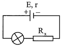 Cho mạch điện như hình vẽ. Biết E = 12V. r = 4 ôm, bóng đèn (ảnh 1)