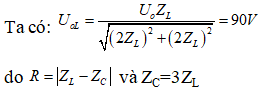 Đặt điện áp u= 180 căn 2 cos(100pi t) vào hai đầu đoạn mạch (ảnh 1)