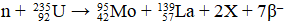 Trong phản ứng sau : n+ U→ Mo+ La+ 2X+ 7β–; hạt X là a. electron (ảnh 1)