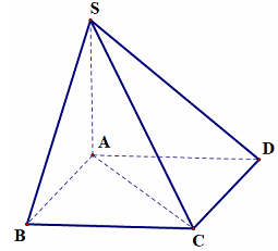 Cho hình chóp SABCD có SA vuông góc với mặt phẳng đáy, ,  là hình chữ nhật và . Góc giữa đường thẳng  và mặt phẳng  là (ảnh 1)