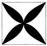 Một viên gạch hình vuông cạnh 40 cm. Người thiết kế đã sử dụng bốn đường parabol  (ảnh 1)