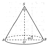 Cho hình nón đỉnh S có bán kính  R= a căn 2, góc ở đỉnh bằng 60 độ. Diện tích xung quanh của hình nón bằng (ảnh 1)
