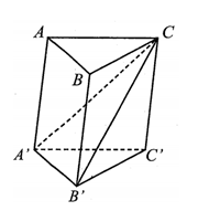 Cho khối lăng trụ ABC.A’B’C’, mặt bên   có diện tích bằng 10. Khoảng cách đỉnh C  (ảnh 1)