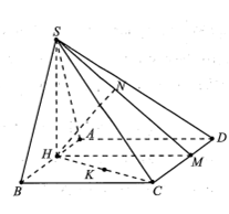 Cho hình chóp S.ABCD có đáy là hình vuông cạnh a. Hình chiếu vuông góc của S (ảnh 1)