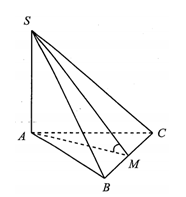 Cho hình chóp S.ABC có đáy ABC là tam giác vuông cân tại A và  (ảnh 1)