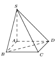  Cho hình chóp tứ giác đều S.ABCD  có đáy ABCD  là hình chữ nhật  và  (tham khảo hình vẽ). Khoảng cách từ  đến mặt phẳng  bằng: (ảnh 1)