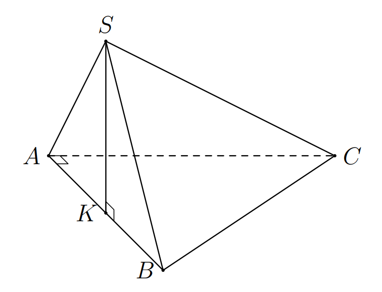 Cho hình chóp S.ABC  có đáy ABC  là tam giác vuông tại A và có mặt bên  là tam giác đều và nằm trong mặt phẳng vuông góc với mặt phẳng . Thể tích  của khối chóp  là (ảnh 1)