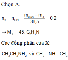 Cho 9 gam amin no đơn chức phản ứng vừa đủ với dung dịch HCl thu (ảnh 1)