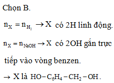 Hợp chất hữu cơ thơm X có công thức C7H8O2. Khi tác dụng với Na thu (ảnh 1)