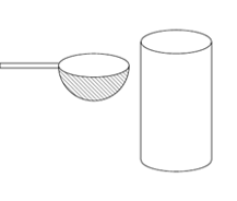 Một người dùng một cái ca hình bán cầu (Một nửa hình cầu) có bán kính là 3cm để múc nước đổ vào một cái thùng hình trụ chiều cao 10cm và bán kính đáy (ảnh 1)