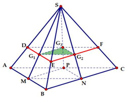 Cho khối chóp tam giác S.ABC có đỉnh S và đáy là tam giác ABC. Gọi V là thể tích (ảnh 1)