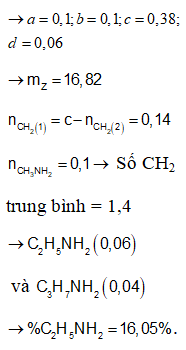 Hỗn hợp X chứa hai amin kế tiếp thuộc dãy đồng đẳng của metyl amin. (ảnh 2)