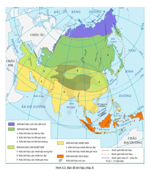 Đọc thông tin và quan sát hình 5.1, hình 5.2, hãy trình bày đặc điểm tự nhiên của khu vực Đông Á (ảnh 2)