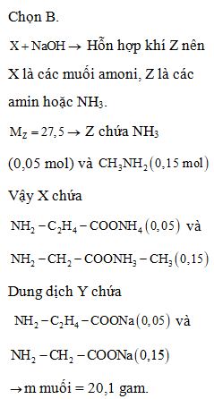 Cho hỗn hợp X gồm 2 chất hữu cơ có cùng công thức phân tử C3H10N2O2 (ảnh 1)