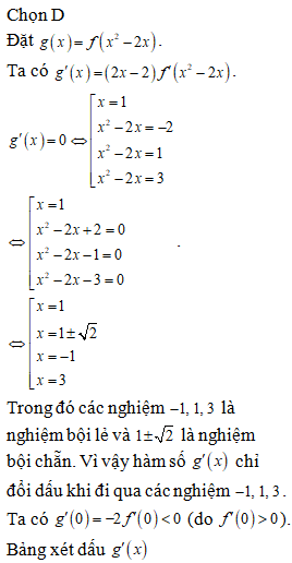 Cho hàm số y=f(x) có đạo hàm trên R và có bảng xét dấu f'(x) như sau (ảnh 2)
