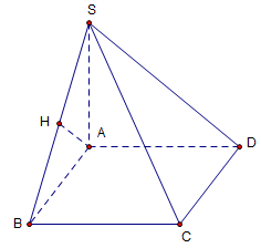 Cho hình chóp S.ABCD có đáy là hình vuông cạnh a, SA vuông góc (ảnh 2)