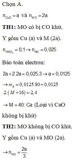 Hỗn hợp X gồm CuO và MO (M là kim loại có hóa trị không đổi) có tỉ lệ (ảnh 1)