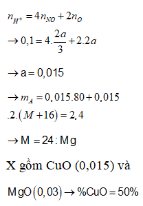 Hỗn hợp X gồm CuO và MO (M là kim loại có hóa trị không đổi) có tỉ lệ (ảnh 2)