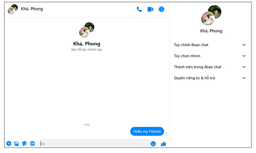 Em hãy tạo một nhóm trên Messenger của Facebook, gửi tin nhắn, gọi video để trao đổi về bài tập được giao làm theo nhóm (ảnh 2)