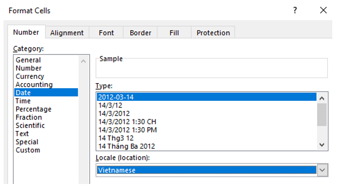 Hãy tóm tắt các bước thao tác để áp dụng định dạng số tiền, ngày tháng kiểu Việt Nam (ảnh 1)