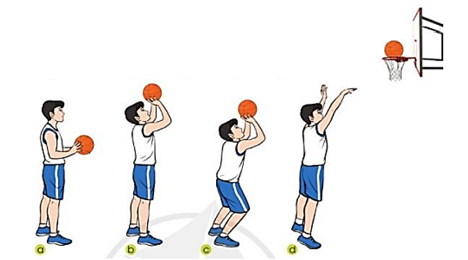 Ứng dụng kĩ thuật tại chỗ ném rổ một tay trên cao vào các trò chơi vận động, trong vận động thi đấu Bóng rổ (ảnh 1)