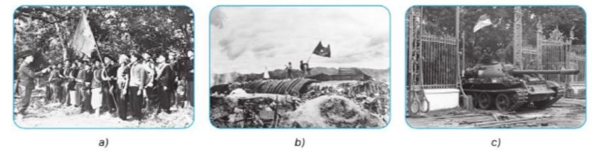 1/ Theo em, mỗi hình ảnh trong hình 1.1 gắn với sự kiện và mốc thời gian nào trong lịch sử Quân đội nhân dân Việt Nam (ảnh 1)
