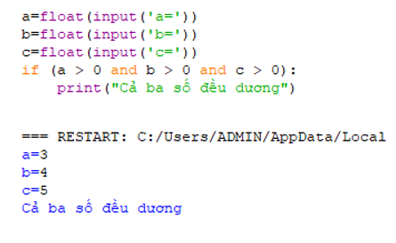 Hoàn thiện câu lệnh if trong chương trình ở Hình 8a để có được chương trình nhập từ bàn phím ba số thực (ảnh 2)