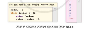 Trong chương trình ở Ví dụ 6, em có thể dùng câu lệnh for thay cho câu lệnh while để chương trình chạy vẫn cho cùng kết quả được không (ảnh 1)