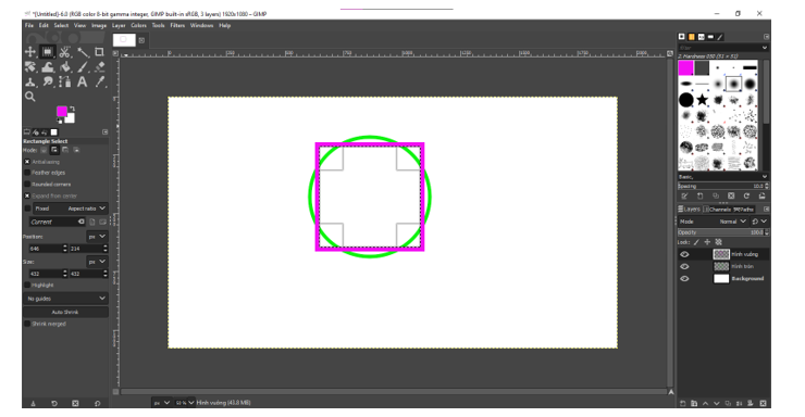 Em hãy thiết kế hình tròn và hình vuông lồng nhau như Hình 14 (ảnh 7)