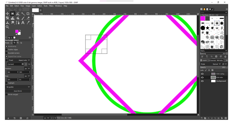 Em hãy thiết kế hình tròn và hình vuông lồng nhau như Hình 14 (ảnh 10)