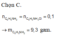 Cho m gam anilin (C6H5NH2) tác dụng hết với dung dịch HCl dư. Cô cạn (ảnh 1)