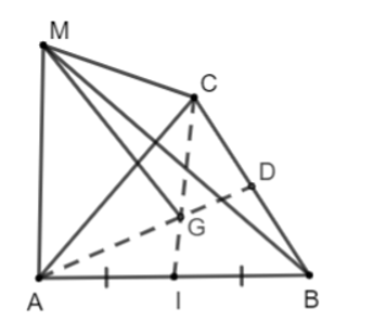 Cho G là trọng tâm của tam giác ABC và điểm M tùy ý. Chứng minh rằng (ảnh 1)