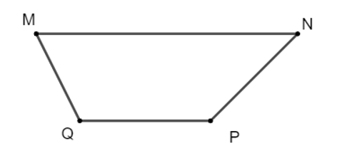 Cho hình thang MNPQ, MN // PQ, MN = 2PQ. Phát biểu nào sau đây là đúng (ảnh 1)