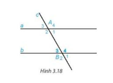 Trên Hình 3.18, cho biết hai góc so le trong A1, B3 bằng nhau và bằng 60o.  Chọn hai góc đồng vị rồi tính và so sánh hai góc đó (ảnh 1)