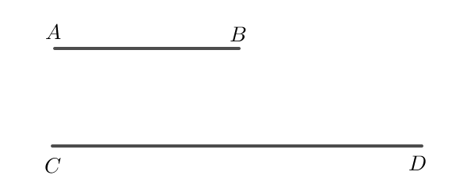 Vẽ hình theo yêu cầu sau:  a) Vẽ hai đường thẳng d và d' sao cho d//d'  b) Vẽ hai đoạn thẳng AB và CD sao cho CD = 2AB và CD // AB (ảnh 2)