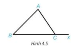 Cho tam giác ABC và Cx là tia đối của tia CB (H.4.5). Chứng minh rằng (ảnh 1)