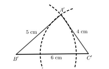 - Dùng thước đo góc kiểm tra xem các góc tương ứng của hai tam giác ABC và (ảnh 3)
