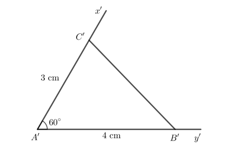 Dùng thước thẳng có vạch chia hoặc compa để so sánh độ dài các cạnh tương ứng của hai tam giác ABC (ảnh 2)