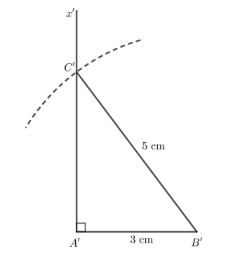 Thực hiện tương tự như Hoạt động 4, ta có hình vẽ tam giác A'B'C'  như sau (ảnh 1)