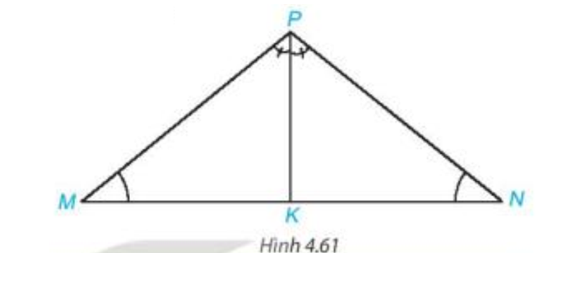 Cho tam giác MNP có góc M = góc N. Vẽ tia phân giác PK của tam giác MNP (ảnh 1)
