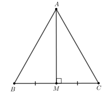 Cho tam giác ABC và M là trung điểm của đoạn thẳng BC.  a) Giả sử AM vuông góc với BC. Chứng minh rằng tam giác ABC (ảnh 1)