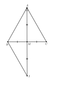 Cho tam giác ABC và M là trung điểm của đoạn thẳng BC.  a) Giả sử AM vuông góc với BC. Chứng minh rằng tam giác ABC (ảnh 2)