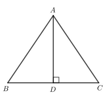 Cho tam giác ABC cân tại A có đường cao AD. Chứng minh rằng đường thẳng AD là đường trung trực của đoạn thẳng BC (ảnh 1)