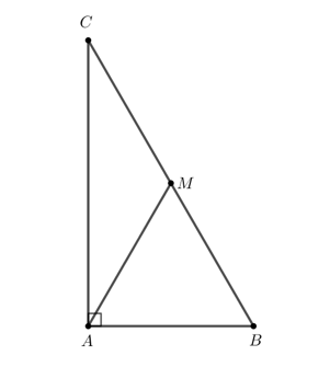 Cho tam giác ABC vuông tại A có góc B = 60 độ. Trên cạnh BC lấy điểm M sao cho (ảnh 1)