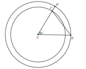 Vẽ tam giác biết độ dài hai cạnh và góc xen giữa Vẽ tam giác ABC có AB = 6 cm, AC = 5 cm (ảnh 7)