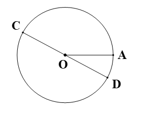 a) Vẽ hình tròn bán kính 25 mm. b) Vẽ bán kính OA, đường kính CD của hình tròn ở câu a (ảnh 2)