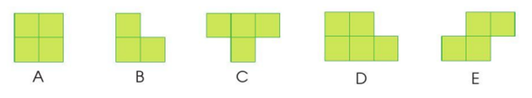 Các hình dưới đây được tạo thành từ các ô vuông như nhau:   Trả lời các câu hỏi: a) Những hình nào có diện tích bằng nhau (ảnh 1)