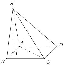 Cho hình vuông (ABCD) có cạnh bằng a. Qua trung điểm (ảnh 1)