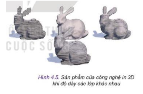 Quan sát Hình 4.5 và cho biết độ nhẵn bề mặt của sản phẩm in 3D phụ thuộc vào yếu tố nào (ảnh 1)