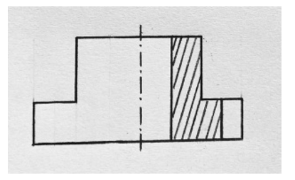 Cho hai hình chiếu một vật thể (Hình 10.17). Hãy vẽ hình cắt một nửa B – B (ảnh 2)